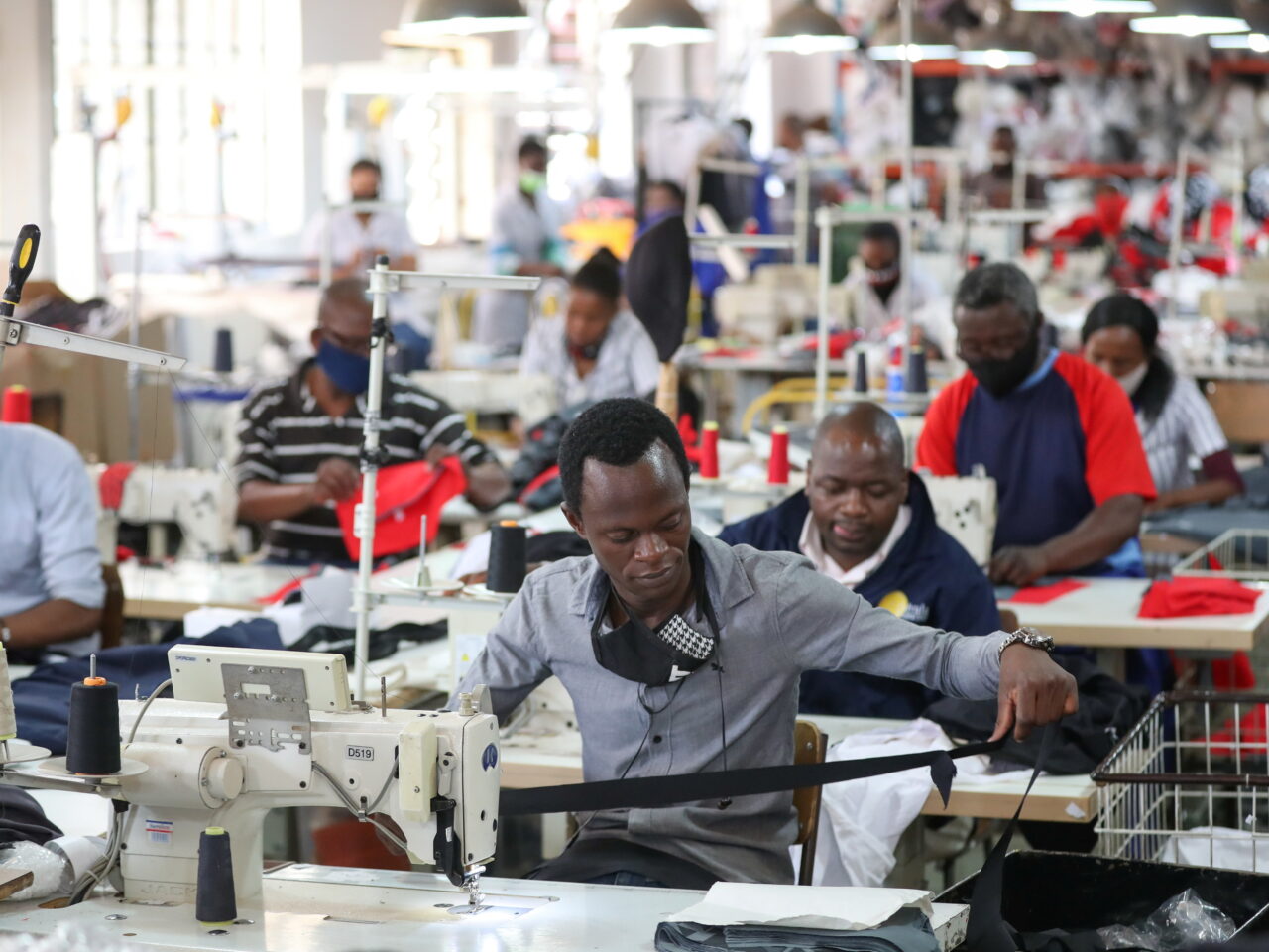 People work at ''The Faktory", a fashion design and clothing manufacturing company in Johannesburg, South Africa, March 4, 2021. REUTERS/Siphiwe Sibeko